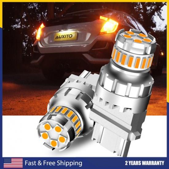 AUXITO 3157 3156 T25 LED Tail Amber Stop Indicator Brake Signal Turn Light Bulbs