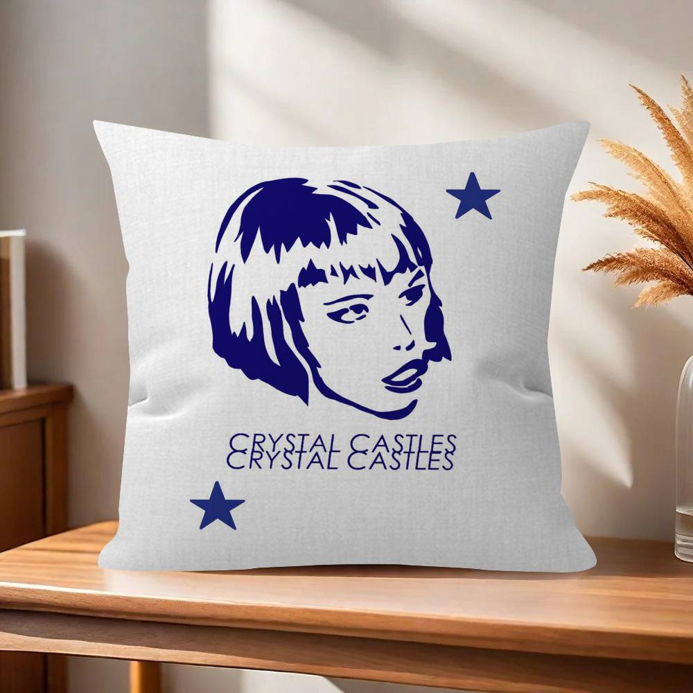 Cushion Cover Car Throw Pillow Case For Sofa Car Christmas Gift Anime Crystal Castles Band