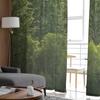 Transparente Vorhänge für Jugendzimmer, grüner Kiefernwald, für Küche, Arbeitszimmer, Wohnzimmer, Urlaubsdekor, Tüllvorhänge