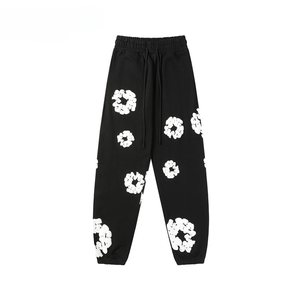 GLYDE American Style Printed Pants for Men Women 100%cotton Fashionable Sweatpants High Street Style Trousers