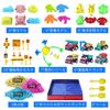 La Gacela Indoor Sandbox Set, 3.0 kg of Sand and Clay, Includes Molds of Marine Animals, Dinosaurs, Castles, and More, Storage Box, Folding Pool, and