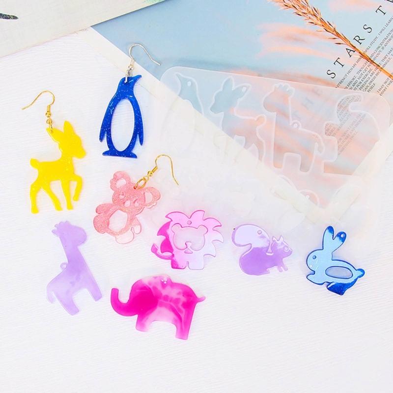 Crystal Resin Silicone Mold Geometric Animal Molds for Earrings Listing Jewelry Making Charm DIY Necklace Pendant Molds