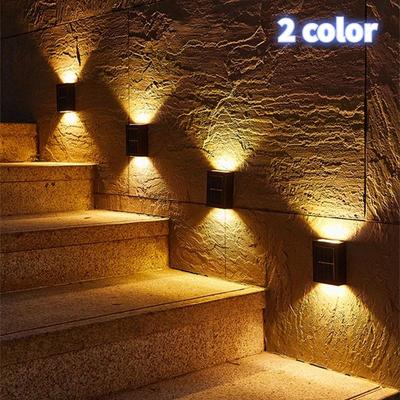 Lampe murale solaire extérieure étanche haut et bas éclairage lumineux décoration de jardin lumières solaires escaliers clôture lampe à lumière du soleil