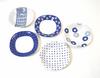 Nishikai Pottery Hasamiyaki Pasta Plate Curry Plate 21cm Lightweight Indigo Maru Crest 5 Patterns Tableware Set Scissors Tableware Stylish Present