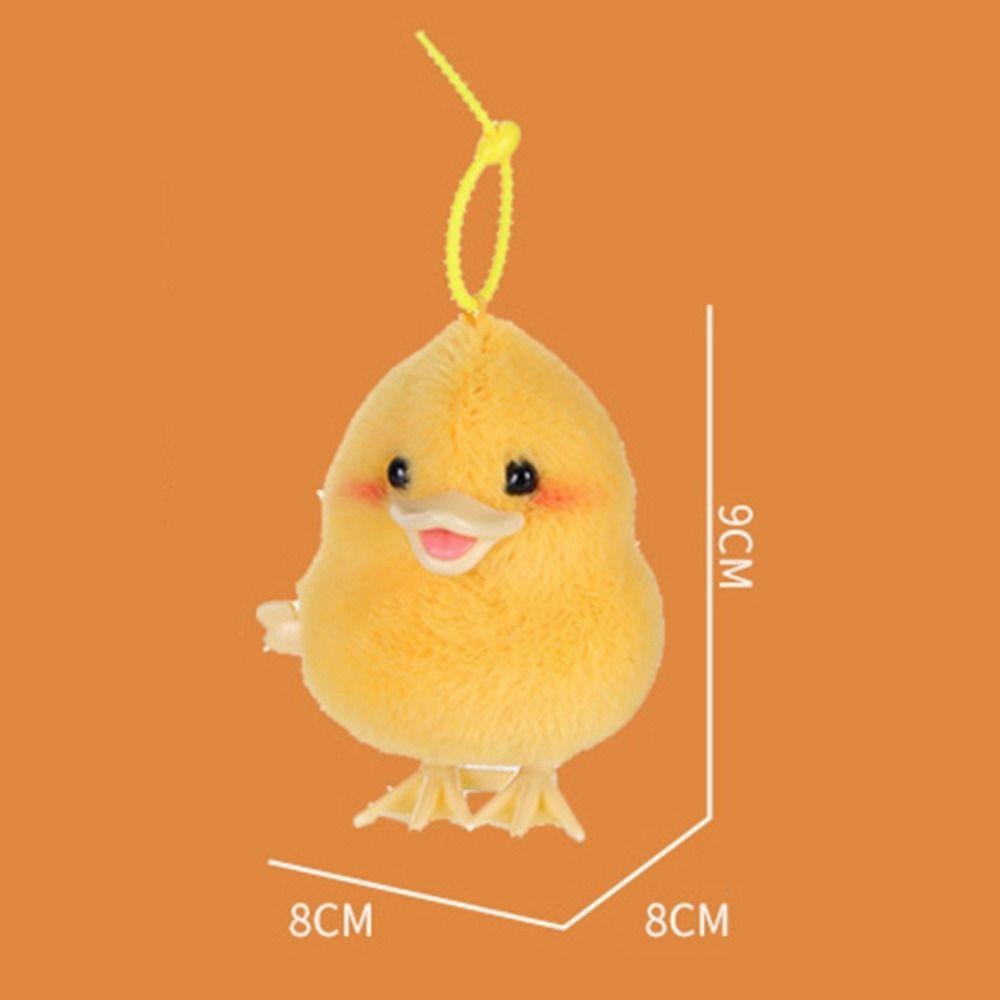 Plush Duck Wind Up Jumping Toy Lifelike Guide Baby Crawling Toy  Cat Toy