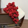Handmade Thick Fleece Rose Bouquet Flower Yarn Blanket for Office Nap - Knitted Gift for Best Friend