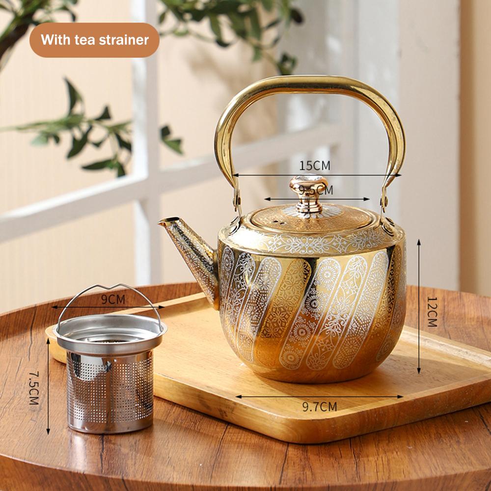 China-Chic Style Stainless Steel Kettle with Tea Strainer, Boiling Water Kettle, Induction Cooker Gas Universal Flower Teapot