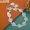 925 Sterling Silver Lucky Four-Leaf Clover Openwork Bracelet - Charming Gift Jewelry