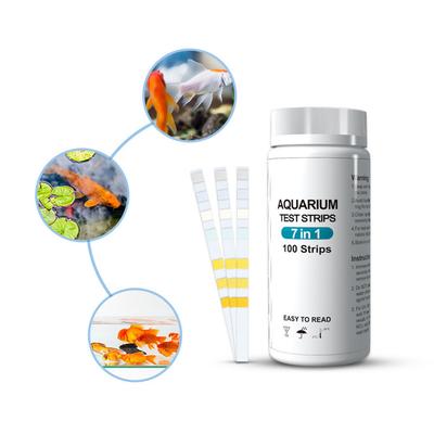 100 pièces Bandelettes de Test Aquarium 7 en 1 Bandelettes de Test Bac à Poissons Étang Eau Douce
