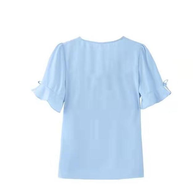 Summer New Doll Neck Loose Top Short Sleeve Bottoming Shirt Mom Summer Flare Sleeve Solid Color Blouse 3XL