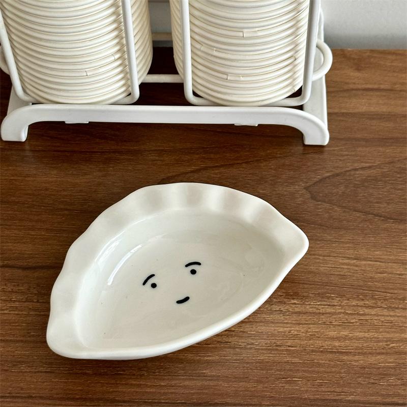 Mini Plate Snack Plate Soy Sauce Seasoning Plate Cute Rice And Vegetable Roll Funny Dumpling Plate Household Flavor Plate