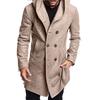 Men's New Winter Style Fashion  Hat And Wool Overcoat Comfortable Warm Coat