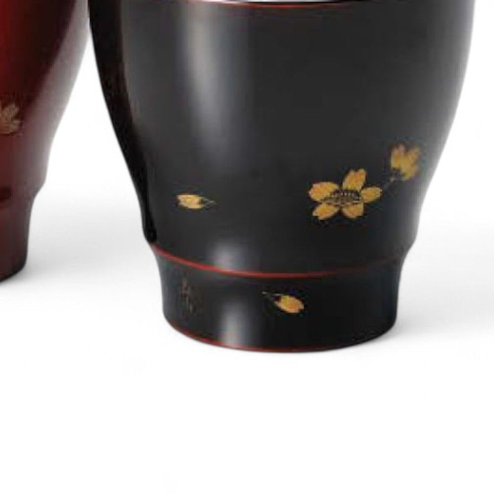 J-kitchens Set of 2 Lacquerware Teacups, Hand-Painted, Made in Japan, PID-529746