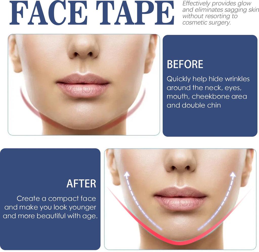 Lifting Up Face Stickers Invisible Transparent Thin Face Contours Patche Chin Lift Tools V-Shape Face Skin Adhesive Tape