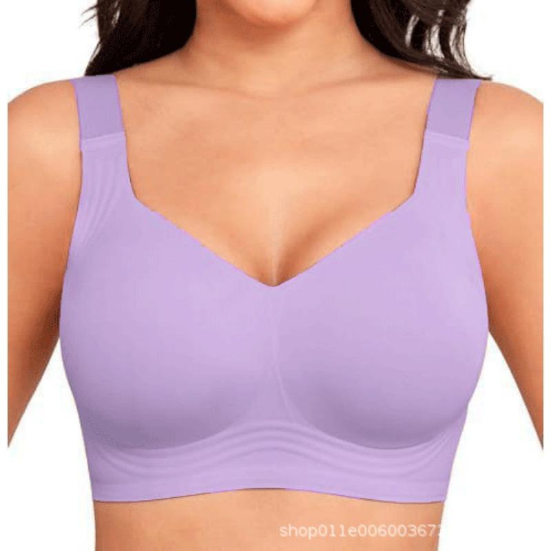 Womens Plus Size Seamless Wireless Bra With Removable Pads For Large Breast