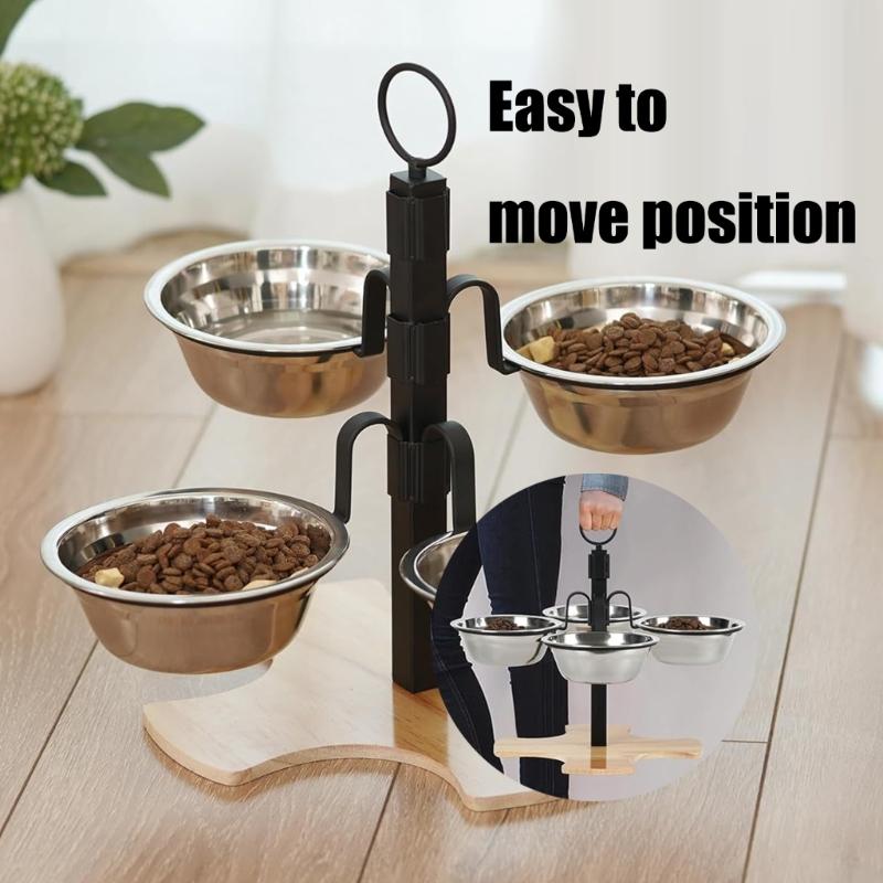 Elevated Pet Feeding Station Splash Proof For Comfortable Dog Dining Feeding Bowl Adjustable Heights
