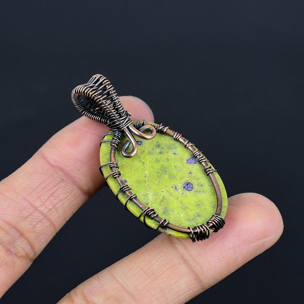 Atlantisite Handmade Latest Design Jewelry Pendant,  999 Copper Wire Wrapped Gemstone Pendant, Gift For Mother