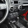 För Jeep Wrangler JK 2012-2017 Luftkonditionering CD-brytare Fönsterkontroll Vred Dekorationsring Kåpa Aluminiumlegering