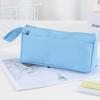 Minimalist Oxford Cloth Pen Case Pencil with Zipper And Handle, Durable Solid Color Large Capacity Storage for Rulers Organizer, Portable Lightweight