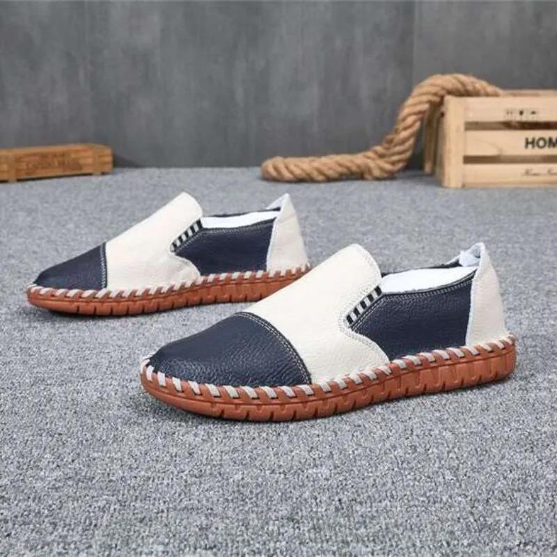 Genuine Leather Casual Shoes for Men Fashionable Men Loafers Comfortable Men's Driving Shoes Slip-on Male Flats Chaussure Hommes