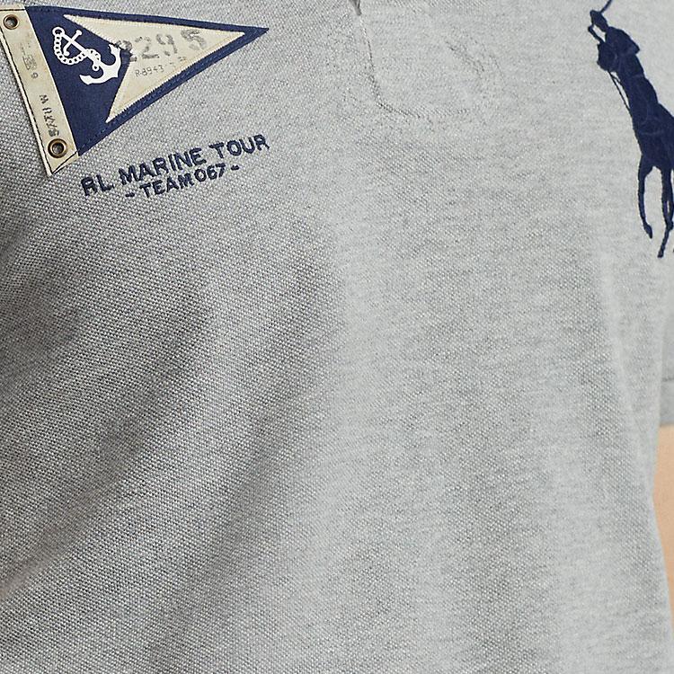 Polo Ralph Lauren SS23 Brand Logo Embroidered Straight-Cut Short Sleeve Polo Shirt Men tops Gray MNPOKNI1N822430-020