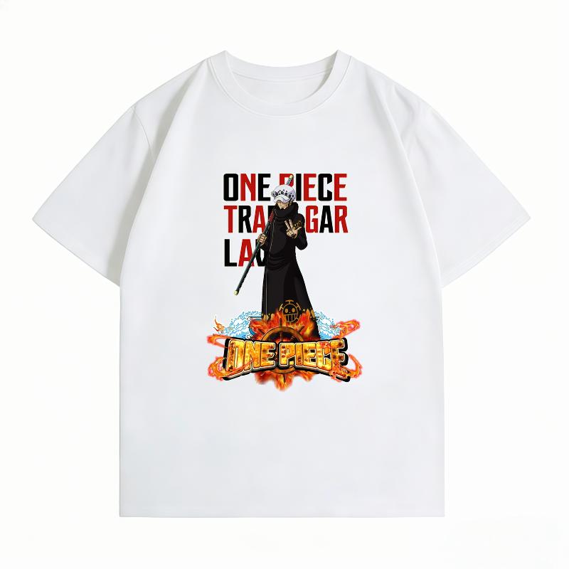 

Bandai One Piece Cotton Unisexs TShirt Trafalgar Law Print Casual Oversized Crew Neck Short Sleeve Summer Anime Graphic Tee S