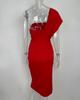 2025 Spring European & American Women's Sexy Lace-Up Bandeau Fly Sleeve Slit Evening Dress