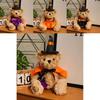 Halloween Hexe Teddybär Plüschtier mit Kürbis Muster für Spukhaus Dekoration