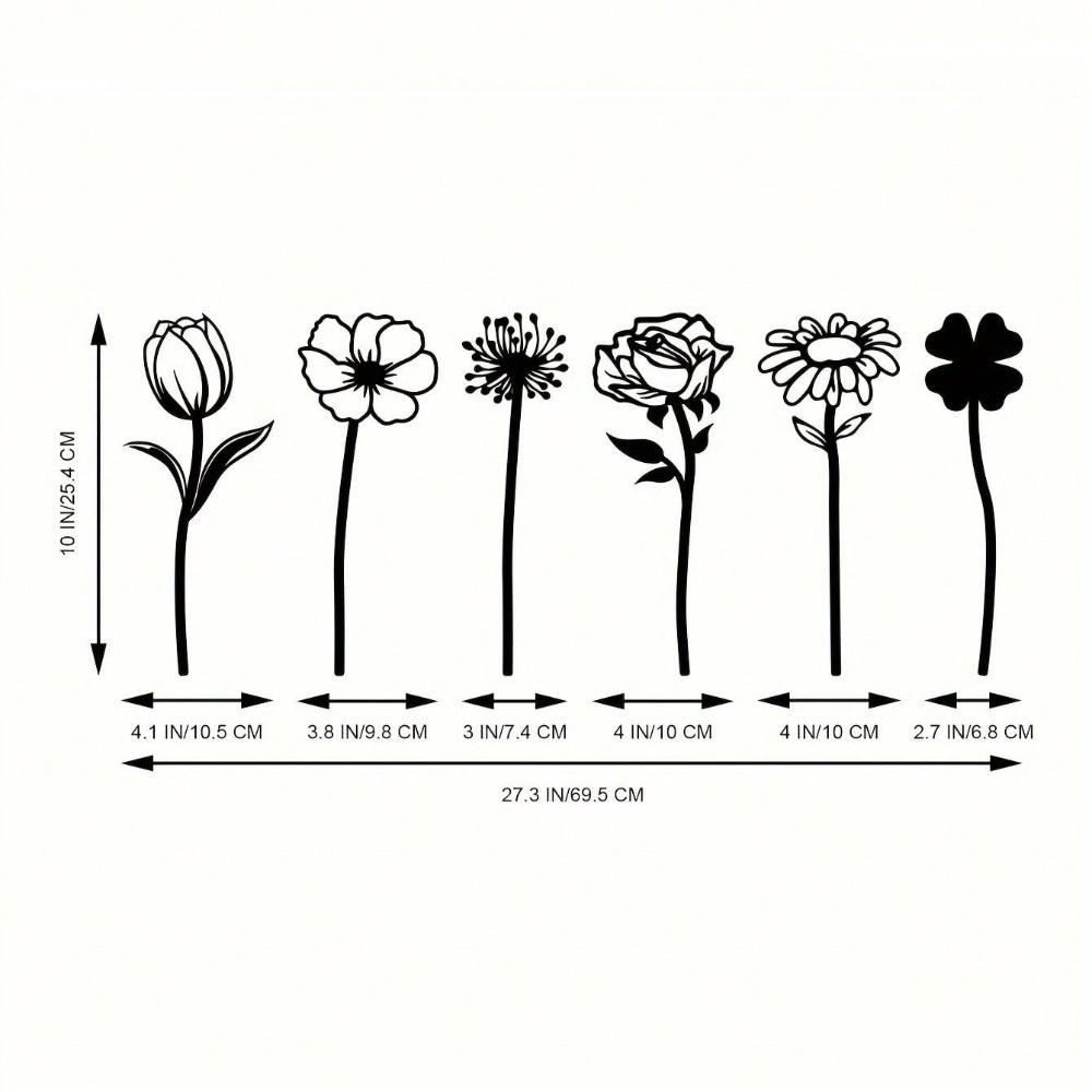 

Vintage Iron Garden Stakes, Self-Standing Metal Yard Ornaments, Floral Outdoor Decor for Spring, Valentine s Day Gift, No Battery Needed TY6172 чёрный