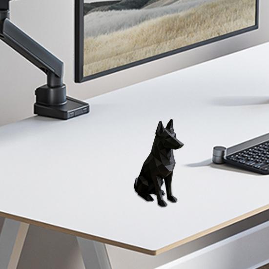 Xiaobudian 3D Printed Geometric Shepherd Dog Ornament, Minimalist Sculpture for Nordic Light Luxury Home Decor, Entry Desk TV Cabinet Accent Gift