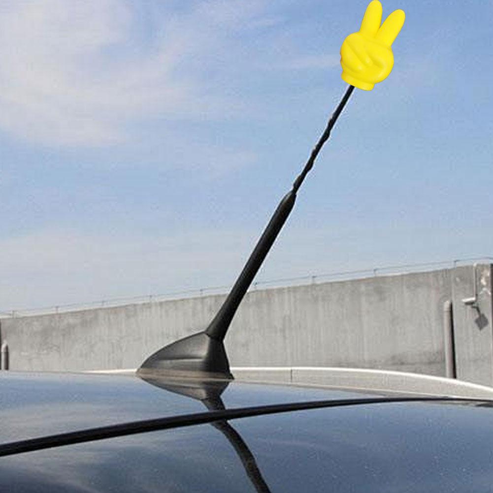 1PCS Universal Car Antenna Topper Decor Funny Victory Finger Car Styling Roof Ornaments Car Radio Signal Aerials Toppers Decor