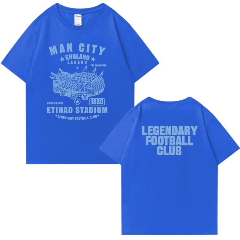 2025 Manchester CITY 100% Cotton Men Women T-shirt Oversized Summer Top Casual Short Sleeve T-shirts Unisex Crew Neck Clothing