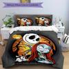 3pcs Disney Sally Jack Skellington & Zero Quilt Set Soft and Comfortable Bedroom, Guest Room and Dorm Decor Bedding Set B019