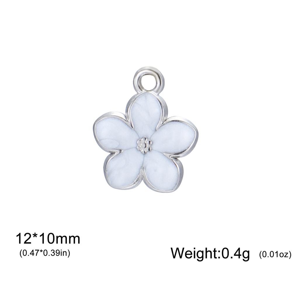 1pc Enamel Flower Charms for Jewelry Making Stainless Steel Gold Pendant for Earring Necklace Bracelet Accessories