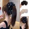 Summer Sweet Mesh Tulle Big Bow Hair Claw Clips for Women Solid Colours Elegant Bowknot Ponytail Clip New Headdress Accessories