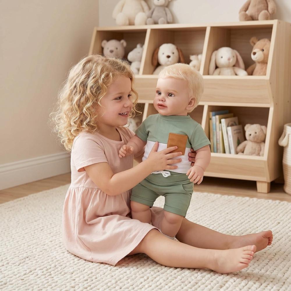 Huge Size 26 Inch Realistic Simulation Dolls PIPPA Soft Cloth Body Cute Rebirth Doll Rooted Gold Hair Cosplay Boy Newborn Dolls for Child Holiday Gift