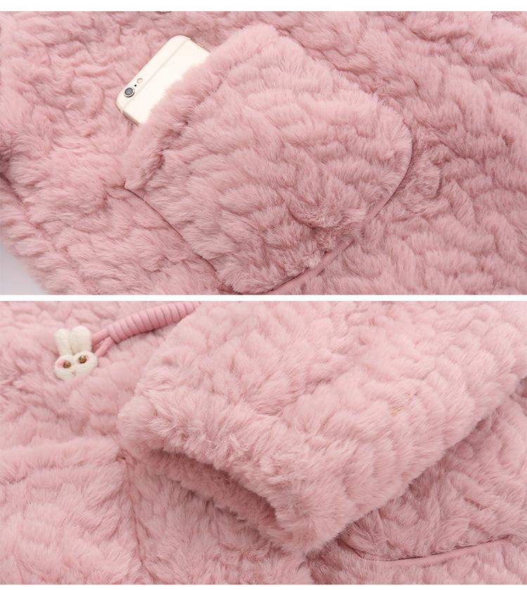 2025 Girls' Fleece-Lined Lamb's Wool Coat: Thick, Stylish Winter Wear for Children