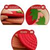 Isolierte Essensmatte mit Cartoon-Obst-Motiv, rote Erdbeere, süße Form, Getränke-/Teematte, Tassen-/Geschirr-Trockenmatte, Baumwoll-Topflappen, Tischdekoration für Zuhause