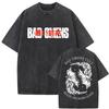 Washed Vintage Bad Omens T-Shirt Fun Moth Pattern T-Shirt Women's Fashion Casual Hip Hop Streetwear T-Shirt Women's