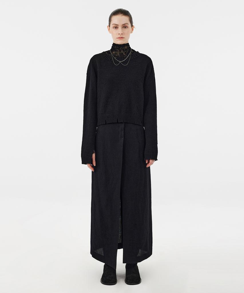 YOUTH Damaged Cropped Knit - Black