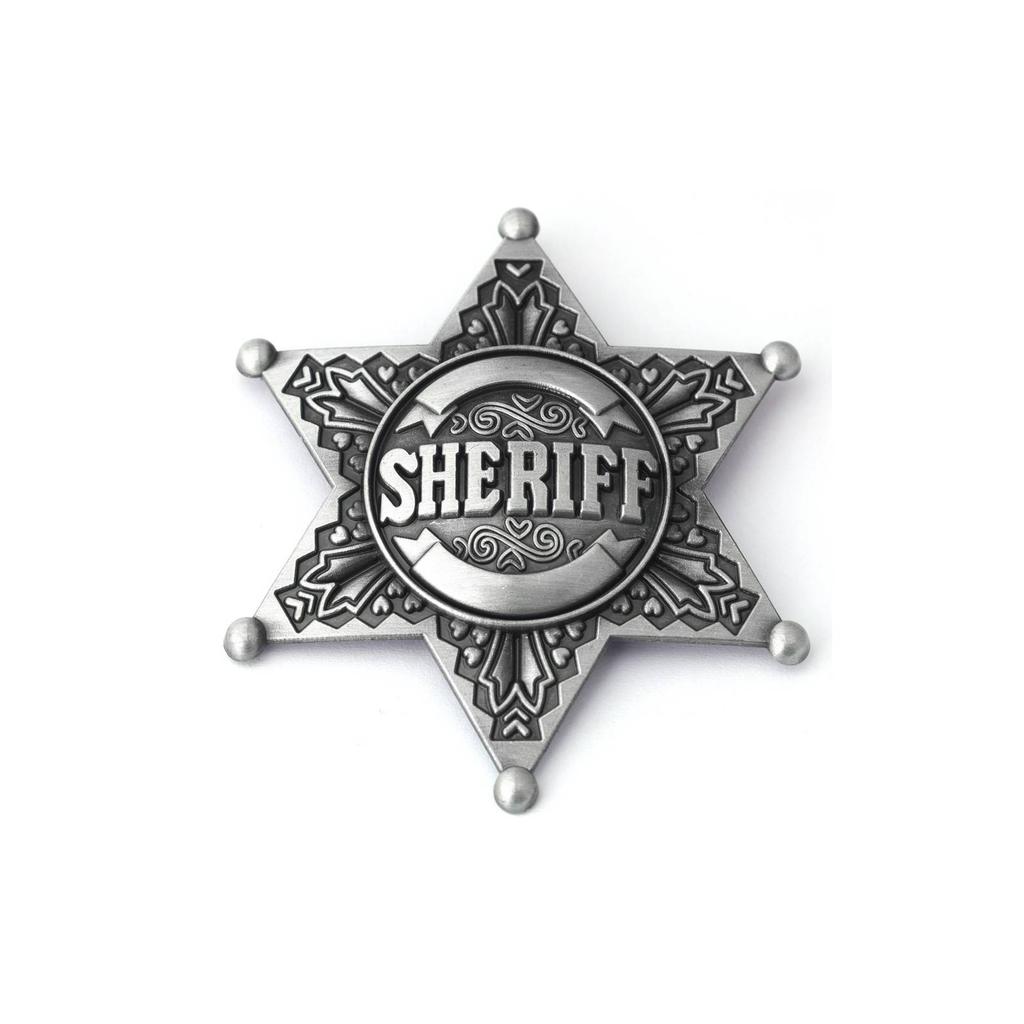Hexagon Star Sheriff Badge Brooch Cowboy Outfit Accessories Jewelry Gift Wholesale