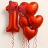 6pcs with Bowknot Number Foil Balloon Romantic Birthday Party Balloons  For Engagements Wedding