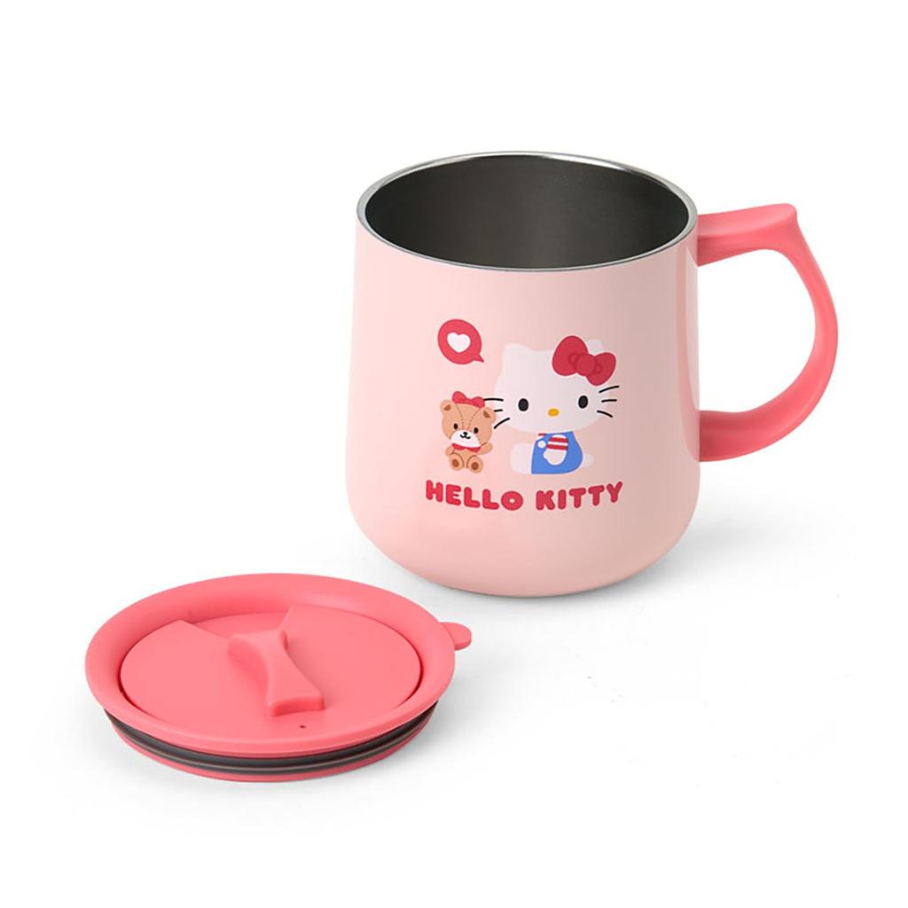 Sanrio Hello Kitty Stainless Steel Mug with Stainless Steel Copper with Acrylic Resin Lid and Gasket and Silicone Insulates Hot and Cold Product