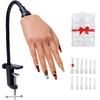 Flexible Mannequin Hand with Nail Tips - Silicone Nail Practice Hand for Acrylic, Gel Art Training Beginner Kit