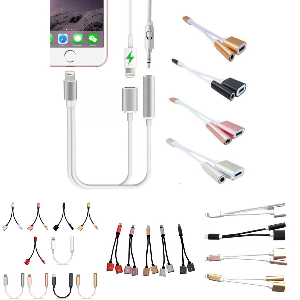 Apple Iphone Xs Max Dual Lightning Splitter Cable With Gold Finish For Audio Sharing