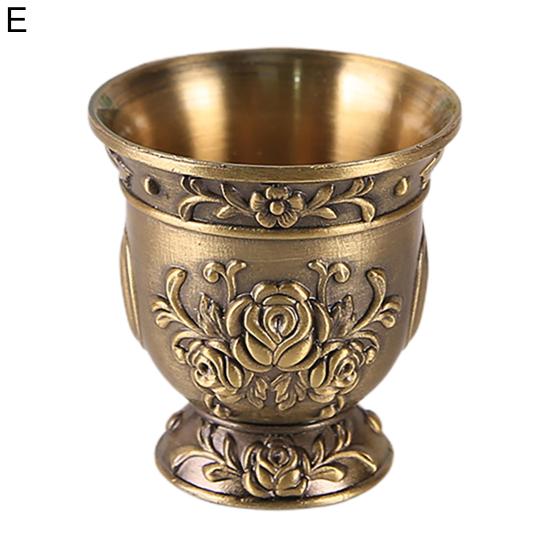 Yousheng Teacup Anti-slip Compact Size Zinc Alloy Aesthetic Relief Pattern Liquor Cup for Banquet