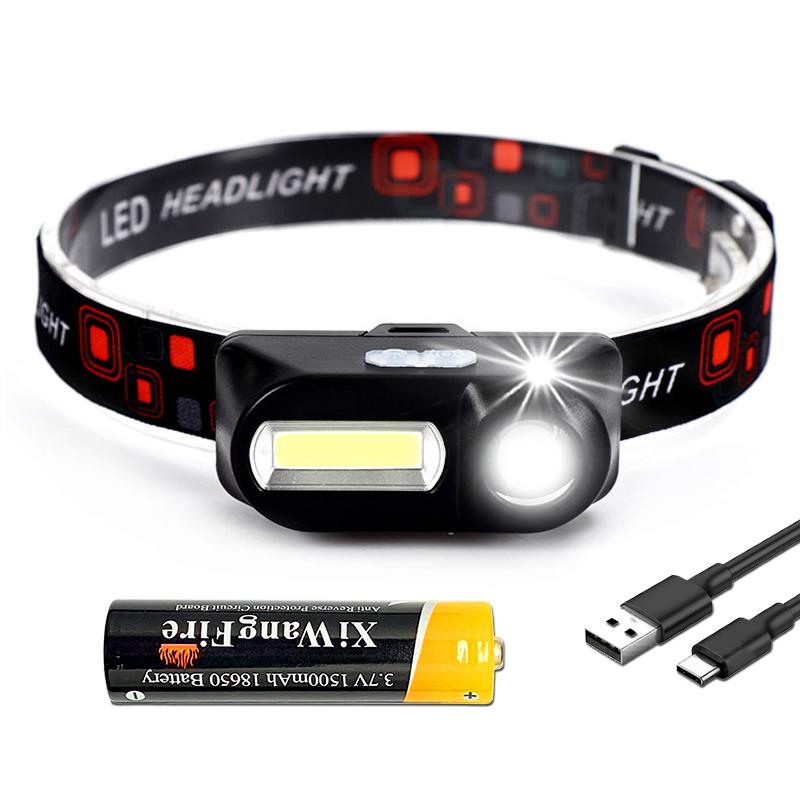 Dropshipping 5 Modi LED Mit Wiederaufladbarer 18650 Batterie USB Tragbare Taschenlampe Laterne Stirnlampe Outdoor Camping Scheinwerfer