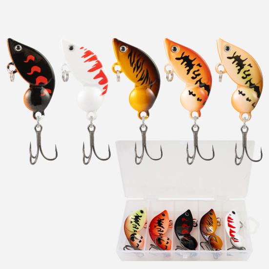 5Pcs Fishing Baits Artificial Lures Treble Hook Design Realistic Compact Design Portable Bionic Shrimp Lures Fishing Tools