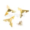 12pcs Antique Bronze/Golden Decorative Metal Corner Brackets for Furniture Wooden Box Feet Corner Protector W/ Screws 30x30x30mm