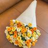 Crochet Flower Blanket Handmade Rose Bouquet Blanket Lily of The Valley Crocheted Bouquet